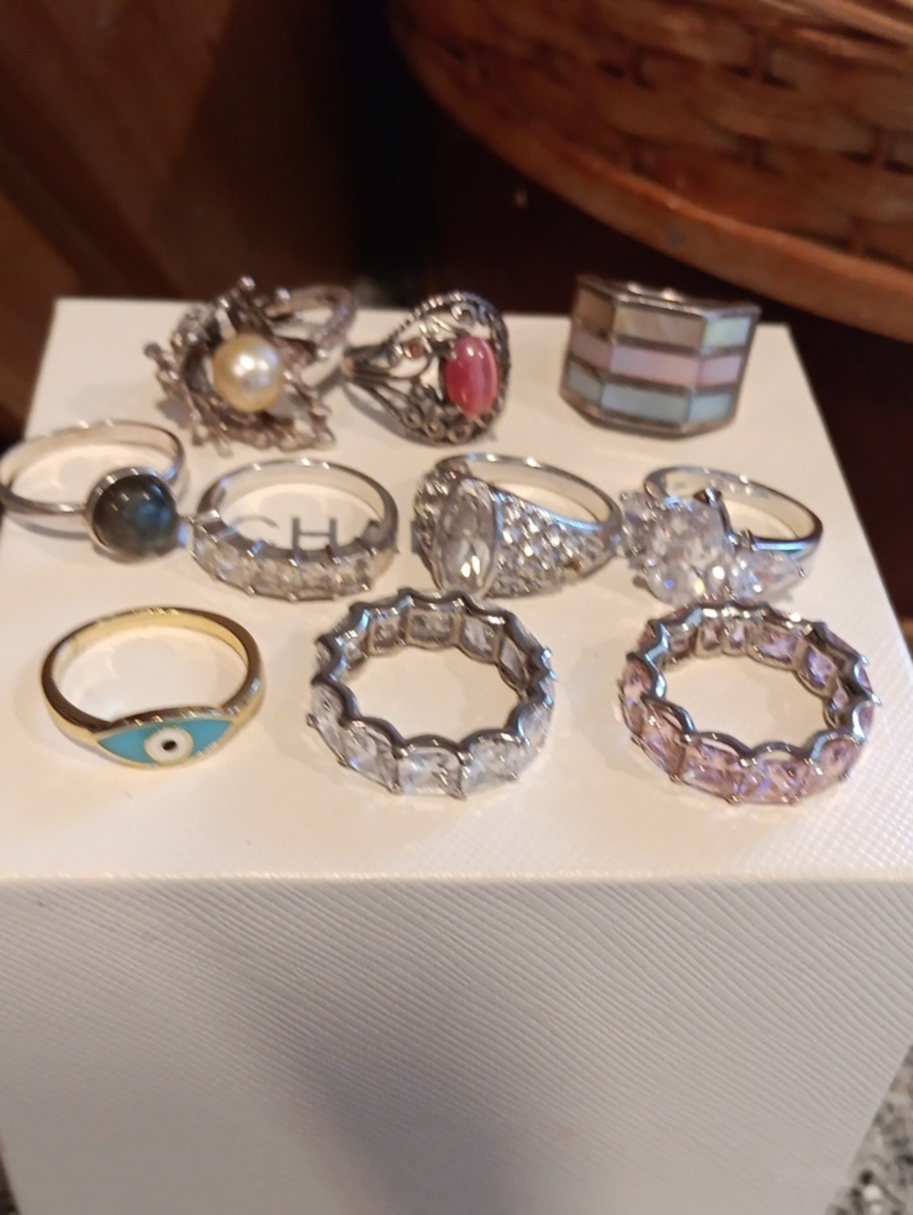 Vtg Sterling Silver Lot of 10 Rings